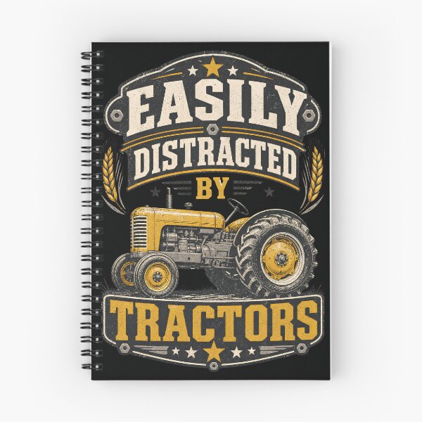 Item preview, Easily Distracted by Tractors Funny Vintage Farmer designed and sold by CalmDownZone ⭐️⭐️⭐️⭐️⭐️.