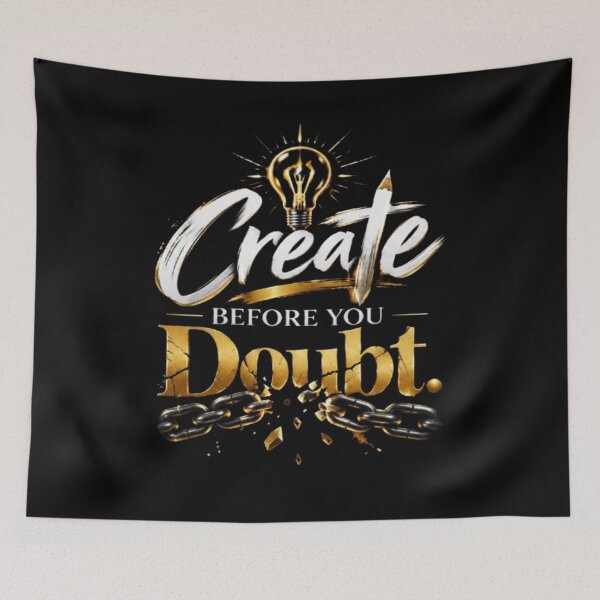Item preview, Create Before You Doubt Motivational Creative Mindset Quote designed and sold by v6ziix.