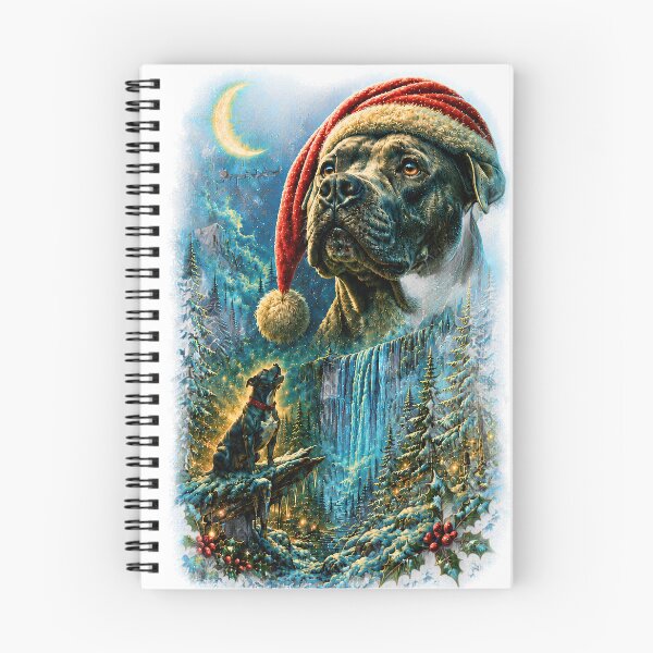 Item preview, Majestic Pitbull Christmas Santa Hat Magical Winter Waterfall Holiday designed and sold by DYAFLK.