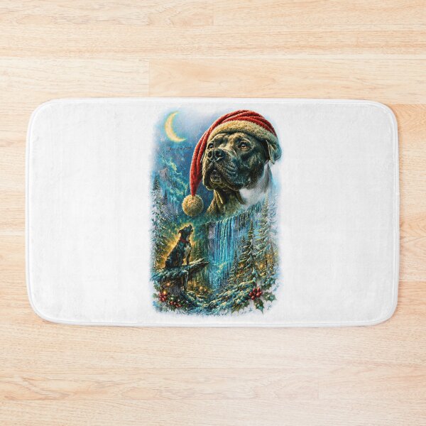 Item preview, Majestic Pitbull Christmas Santa Hat Magical Winter Waterfall Holiday designed and sold by DYAFLK.