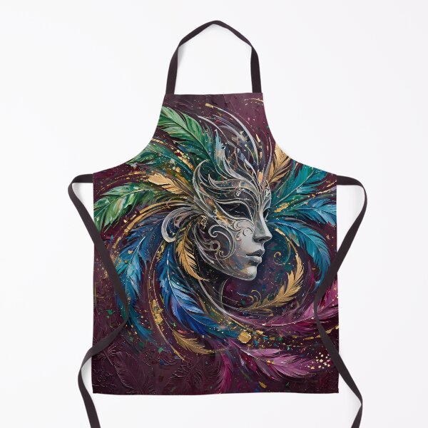 Item preview, Carnival Silver Mask Feather Swirl Art designed and sold by Legend Has It.