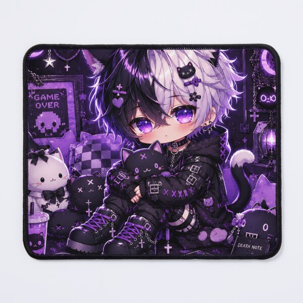 Item preview, Gothic Neko Boy – Kawaii Gamer Cat Aesthetic designed and sold by Revyra Design .