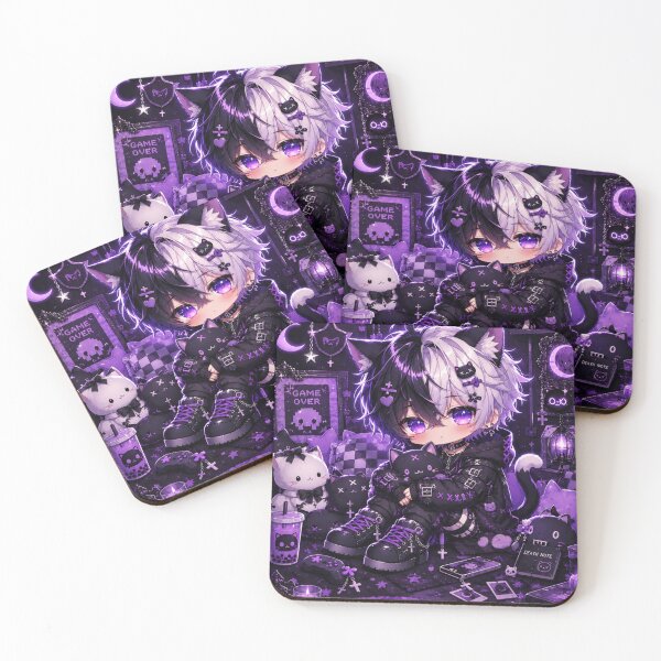 Item preview, Gothic Neko Boy – Kawaii Gamer Cat Aesthetic designed and sold by Revyra Design .