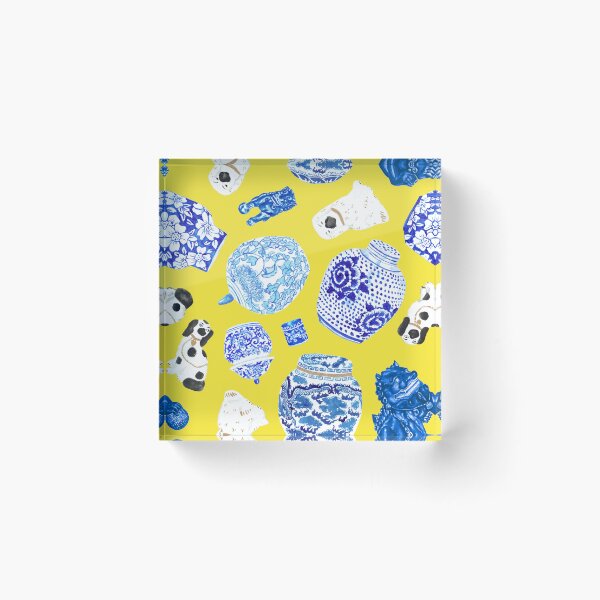 Item preview, Chinoiserie Curiosity Cabinet Canary Yellow designed and sold by YesterdayColl.