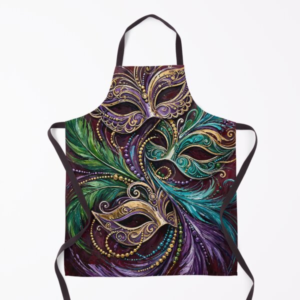 Item preview, Mardi Gras Trio Masks Feathers Beads Art designed and sold by Legend Has It.