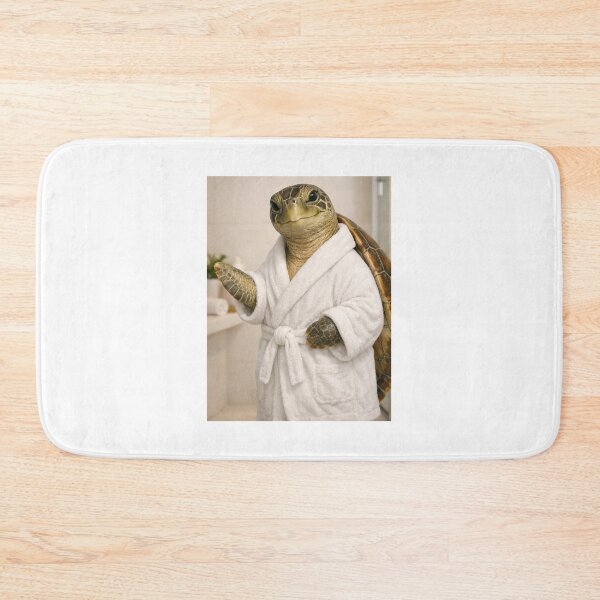 Item preview, Green Sea Turtle White Bathrobe designed and sold by Sillytoe.