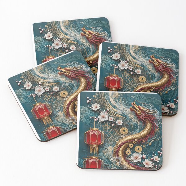 Item preview, Chinese New Year Golden Dragon Lanterns Art designed and sold by Legend Has It.