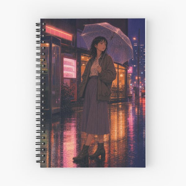 Item preview, Rainy Night Reflection Tokyo Retro Anime Art designed and sold by vekotpu.