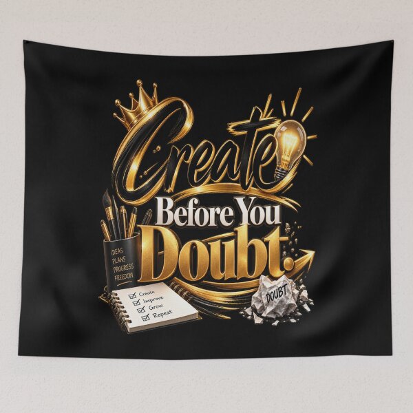 Item preview, Create Before You Doubt Motivational Creative Mindset Quote designed and sold by v6ziix.