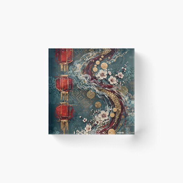 Item preview, Chinese New Year Red Dragon Lanterns Art designed and sold by Legend Has It.