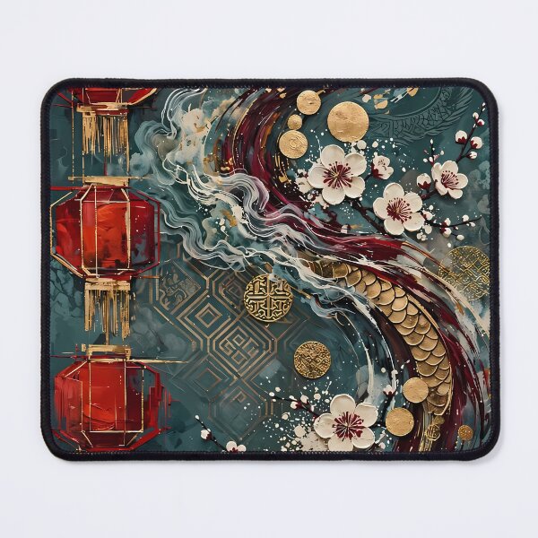 Item preview, Chinese New Year Red Dragon Lanterns Art designed and sold by Legend Has It.