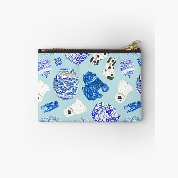 Item preview, Chinoiserie Curiosity Cabinet Toss in Ice Blue designed and sold by YesterdayColl.