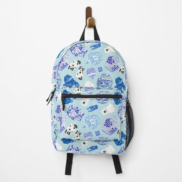 Item preview, Chinoiserie Curiosity Cabinet Toss in Ice Blue designed and sold by YesterdayColl.