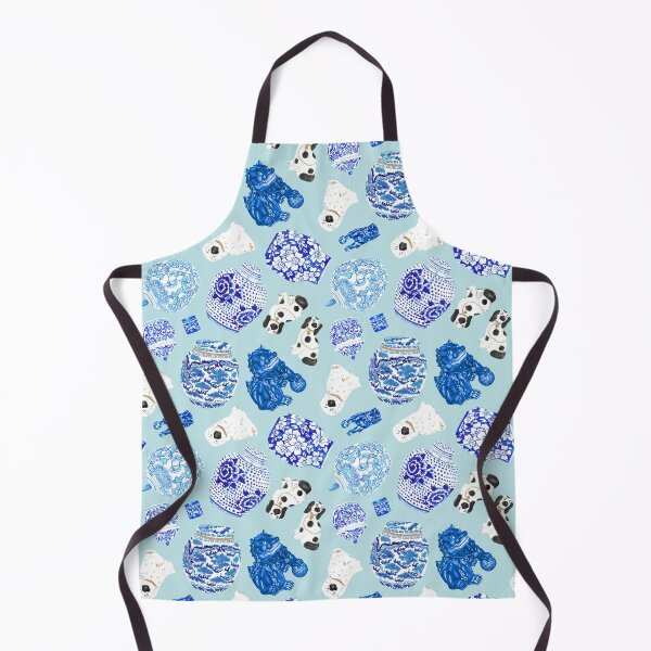 Item preview, Chinoiserie Curiosity Cabinet Toss in Ice Blue designed and sold by YesterdayColl.