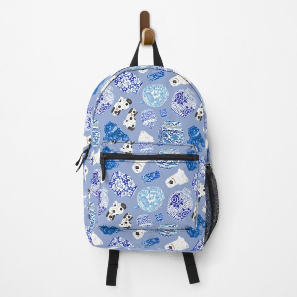 Item preview, Chinoiserie Curiosity Cabinet Toss in Delft Blue designed and sold by YesterdayColl.