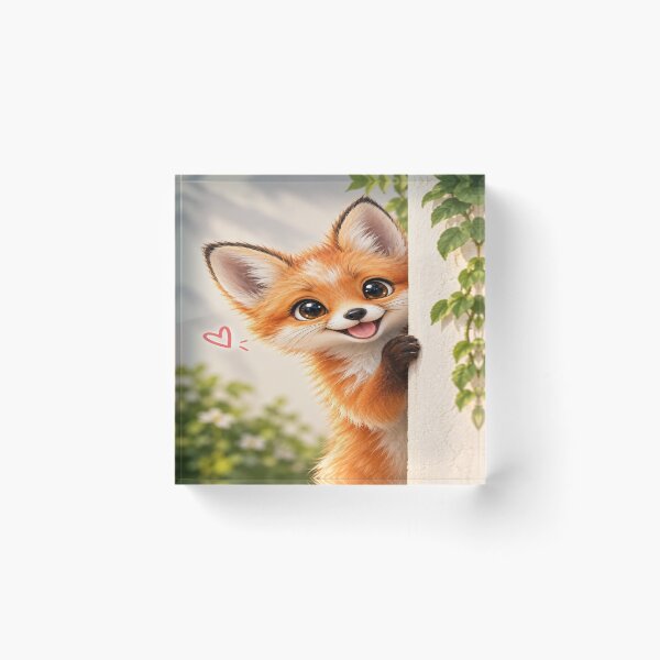 Item preview, Cute Fox Peekaboo designed and sold by DaryaArtFrance.