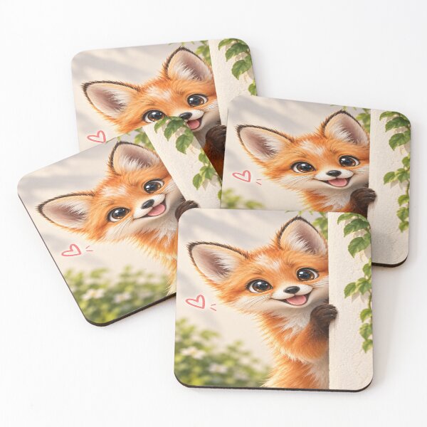 Item preview, Cute Fox Peekaboo designed and sold by DaryaArtFrance.