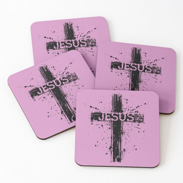 Item preview, Pink Jesus Cross Paint Splatter designed and sold by TeachersCubby.