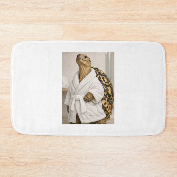 Item preview, Leopard Tortoise White Bathrobe designed and sold by Sillytoe.