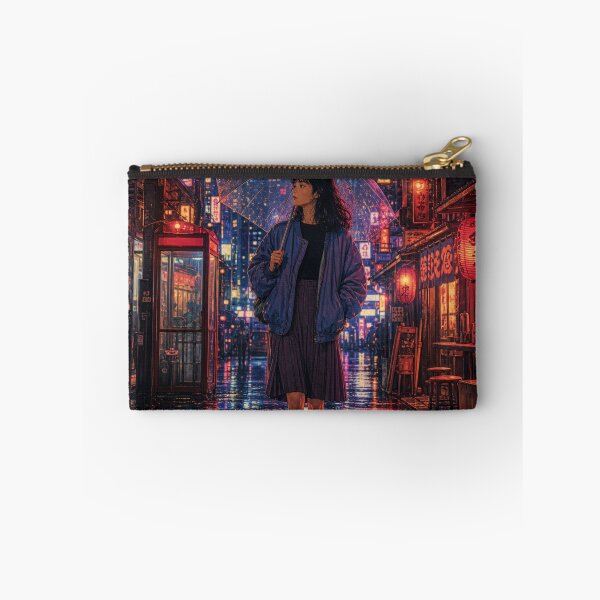 Item preview, Cyberpunk Neon Alley Rainy Tokyo Night Anime Girl designed and sold by vekotpu.