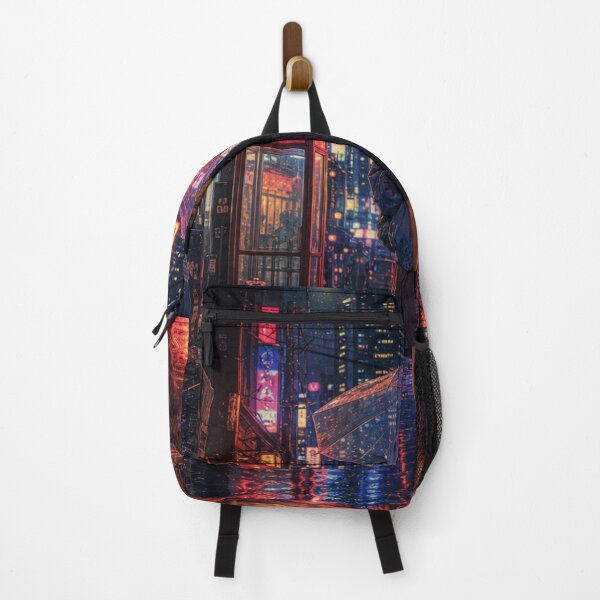Item preview, Cyberpunk Neon Alley Rainy Tokyo Night Anime Girl designed and sold by vekotpu.