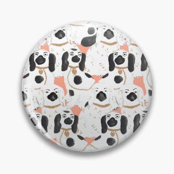 Item preview, Staffordshire Dog Statue Jumble in Peach Pie designed and sold by YesterdayColl.