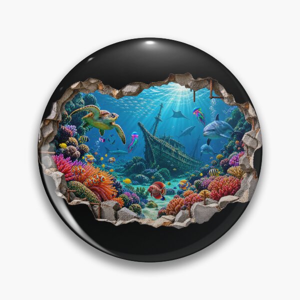 Item preview, Sunken Ship Underwater Coral Reef 3D Illusion designed and sold by SHHCreations.