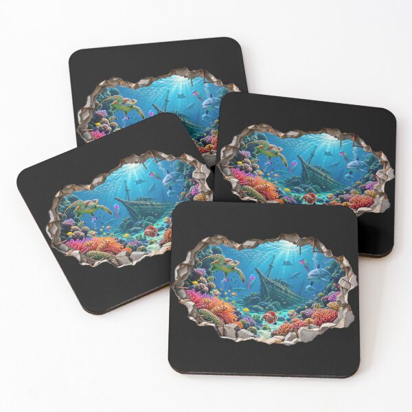 Item preview, Sunken Ship Underwater Coral Reef 3D Illusion designed and sold by SHHCreations.