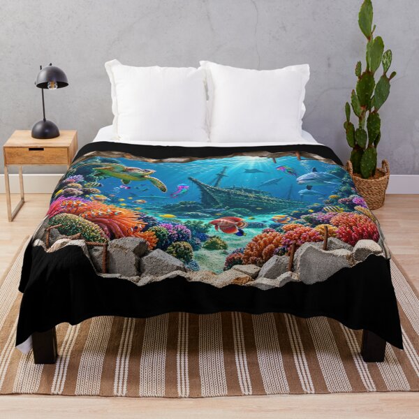 Item preview, Sunken Ship Underwater Coral Reef 3D Illusion designed and sold by SHHCreations.