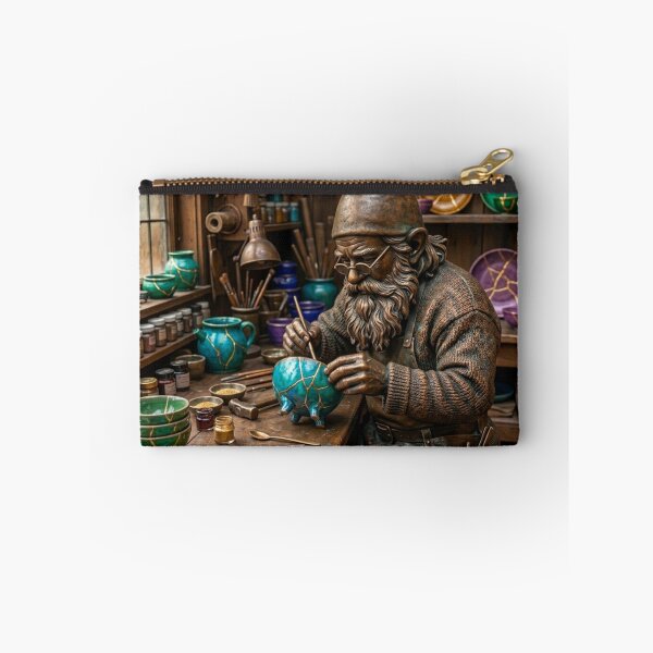 Item preview, Gnome Making Kintsugi Pottery Art Print – Kintsugi Art Gift, Poland Travel Decor designed and sold by Purrfecta.