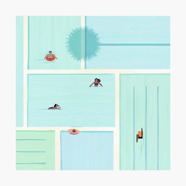 Item preview, Saturdays At The Pool Summertime Illustration designed and sold by moderntropical.