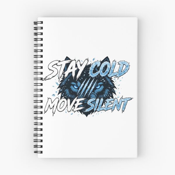 Item preview, STAY COLD MOVE SILENT - Icy Blue Wolf Eyes Claw Marks Motivational designed and sold by LunaGlow Studio.