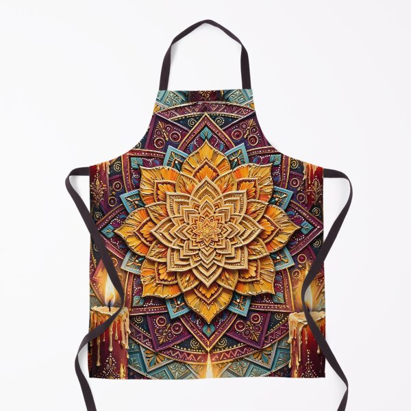 Item preview, Day Of The Dead Marigold Mandala Candles Art designed and sold by Legend Has It.