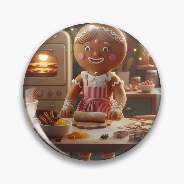 Artikelvorschau, Eine niedliche Weihnachtsszene, in der Frau Lebkuchen den Teig ausrollt. entworfen und verkauft von VibranPalette.