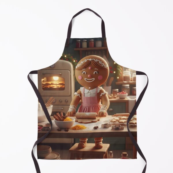 Item preview, Cute Christmas scene of Mrs. Gingerbread rolling the dough designed and sold by VibranPalette.