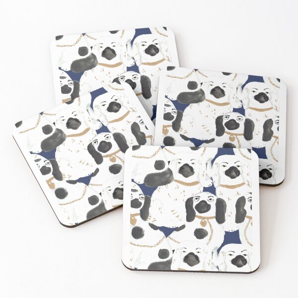 Item preview, Staffordshire Dog Statue Jumble in Navy Blue designed and sold by YesterdayColl.