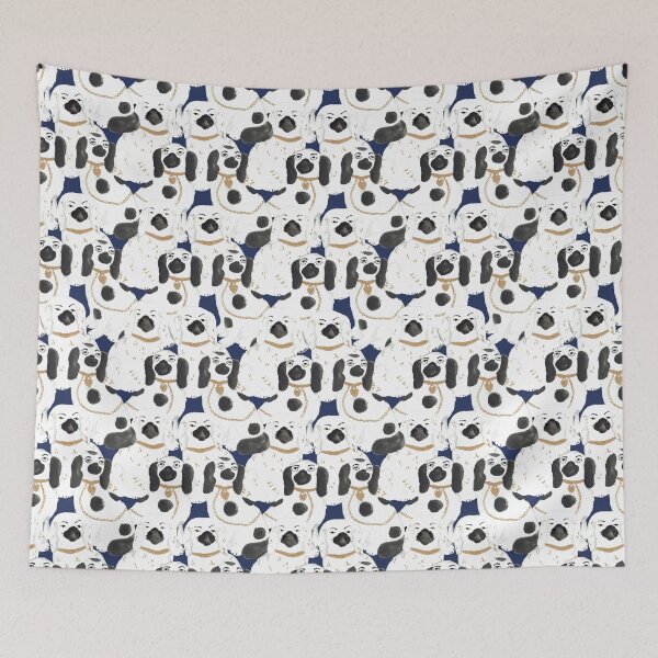 Item preview, Staffordshire Dog Statue Jumble in Navy Blue designed and sold by YesterdayColl.