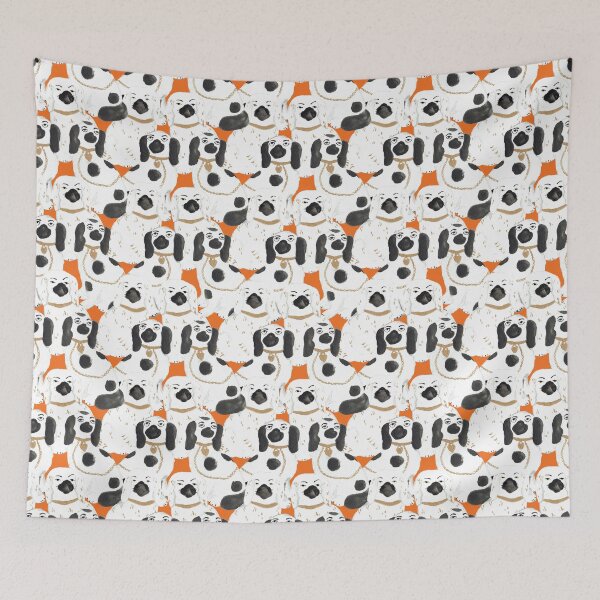 Item preview, Staffordshire Dog Statue Jumble in French Orange designed and sold by YesterdayColl.