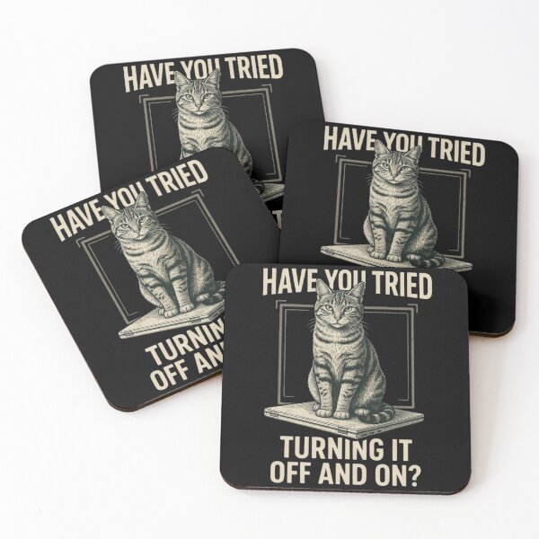 Item preview, Funny Cat Tech Engineer Have You Tried Turning It Off And On, Tech Support Humor, Computer It Guy designed and sold by Dabbing Turtle Designs.