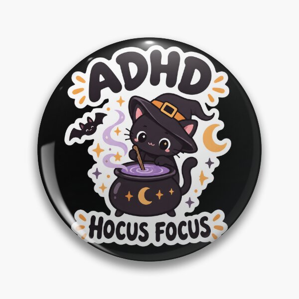 Item preview, ADHD Hocus Focus Halloween Black Cat Magic Quote designed and sold by Marti’s Shop Corner.