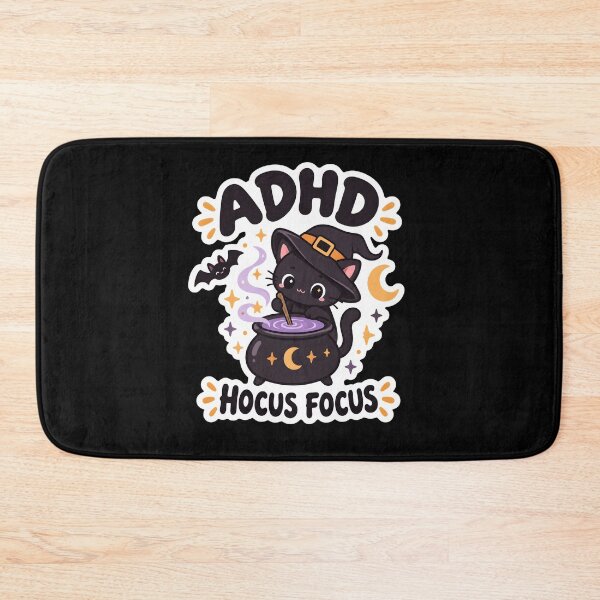 Item preview, ADHD Hocus Focus Halloween Black Cat Magic Quote designed and sold by Marti’s Shop Corner.