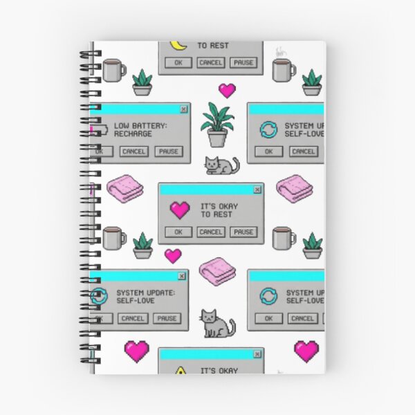 Item preview, Y2K Retro Tech Mental Health and Positive Self-Care Chart designed and sold by sbsteam2000.