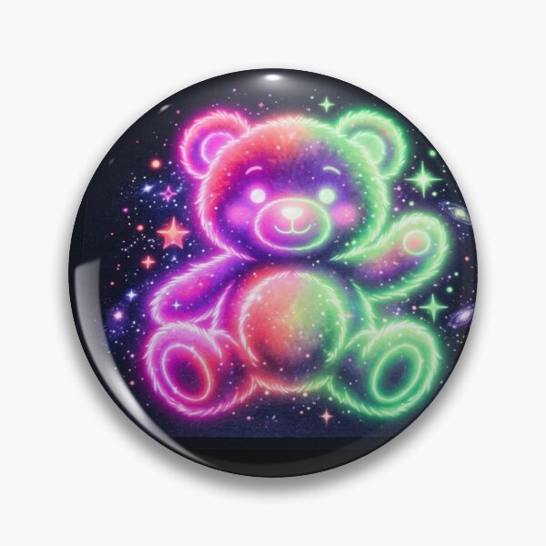 Item preview, Teddy Glow in the Dark Rainbow Galaxy Teddy Bear Illustration designed and sold by TheModernMuslimchibi&more .