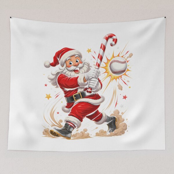 Item preview, Funny Santa Claus Baseball Player Candy Cane Bat designed and sold by DYAFLK.