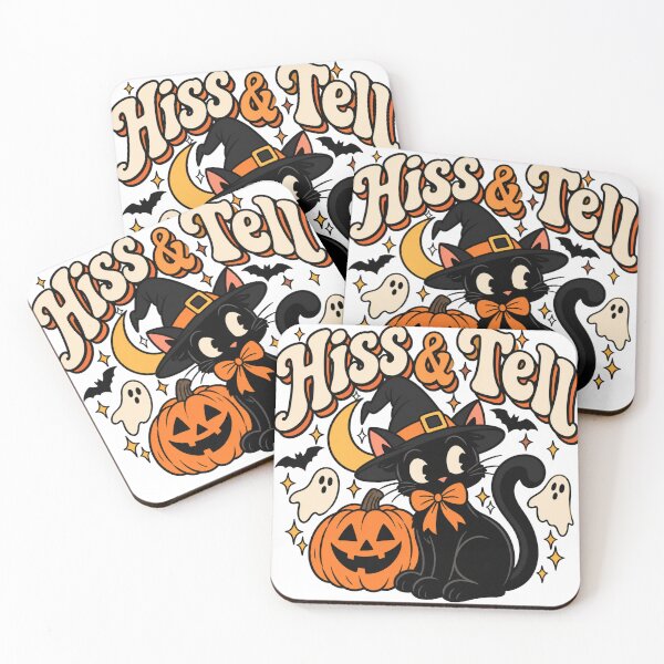 Item preview, Hiss and Tell | Black Cat Halloween designed and sold by coastalquillco.