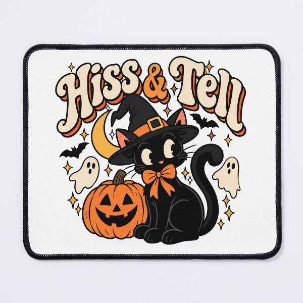 Item preview, Hiss and Tell | Black Cat Halloween designed and sold by coastalquillco.