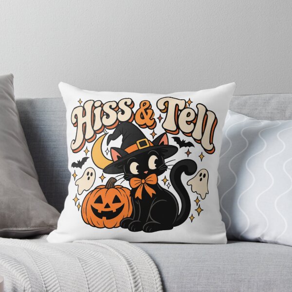 Item preview, Hiss and Tell | Black Cat Halloween designed and sold by coastalquillco.