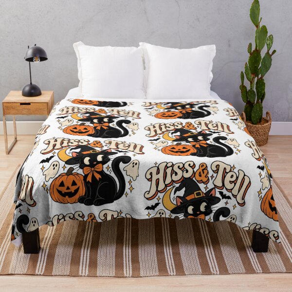 Item preview, Hiss and Tell | Black Cat Halloween designed and sold by coastalquillco.