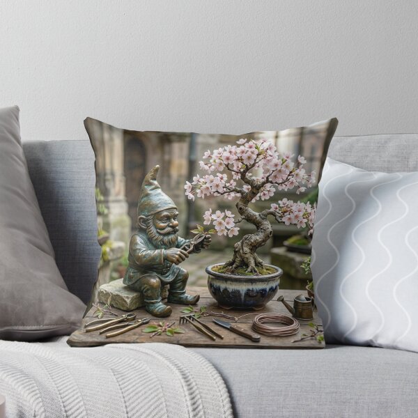 Item preview, Gnome Pruning Bonsai Tree Art Print – Bonsai Lover Gift, Poland Travel Decor designed and sold by Purrfecta.