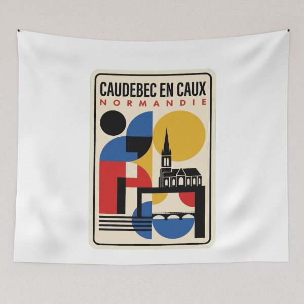 Item preview, Retro Caudebec En Caux Bauhaus Geometric Skyline designed and sold by k3rstman1.